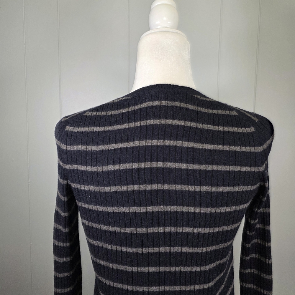 Vince Striped Cashmere Blend Crewneck Sweater Size M - Picture 8 of 12